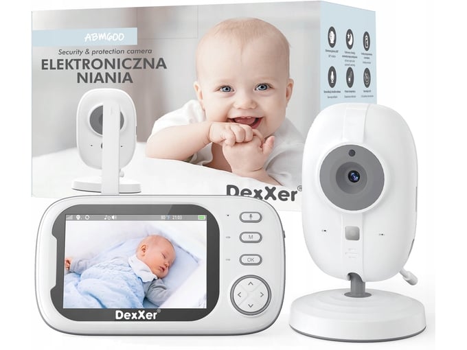 DEXXER baby Monitor aku. otroška
                        varuška z video
                        kamero in 3.2″ LCD zaslonom ABM600